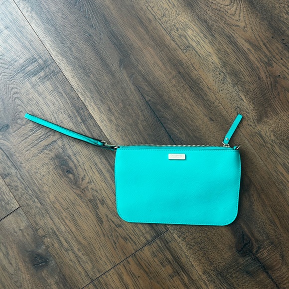 kate spade Handbags - kate spade Teal Zip Wristlet Clutch